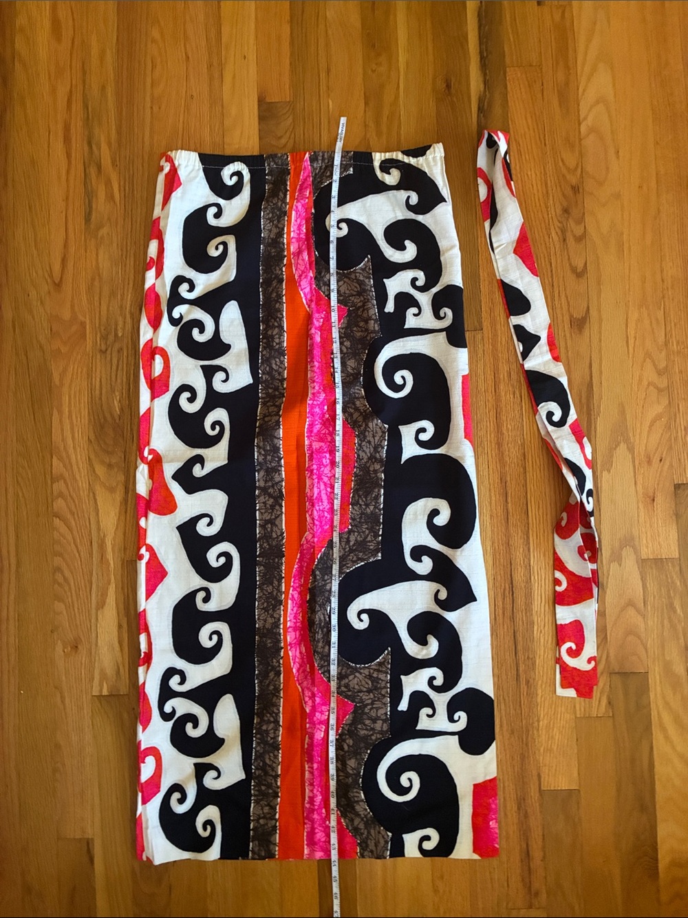 Hawaiian Bark Cloth Bold Abstract Print Skirt